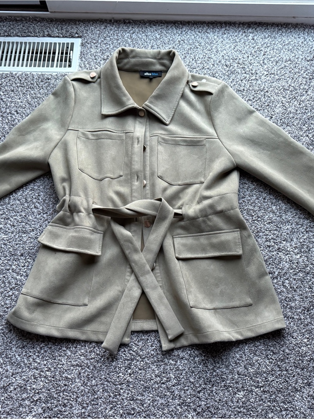 Alice Blue Women's khaki Utility Belted Jacket